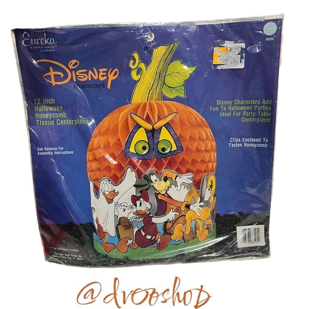 Vintage Eureka Disney Halloween Honeycomb Pumpkin Jack-o-Lantern Centerpiece NEW